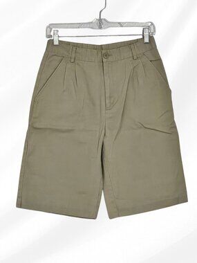 Boys Austin Khaki Pleated Front Shorts Size 16 Adjustable Waist